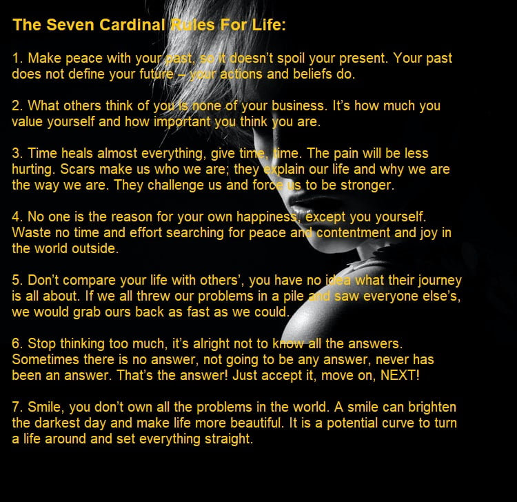 The 7 Cardinal Rules of Life