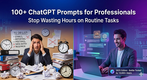 Four-quadrant infographic displaying ChatGPT prompt categories - Marketing and Content Creation (15 prompts), Sales and Business Development (9 prompts), Project Management (10 prompts), and Human Resources (10 prompts) - total 44 professional prompts