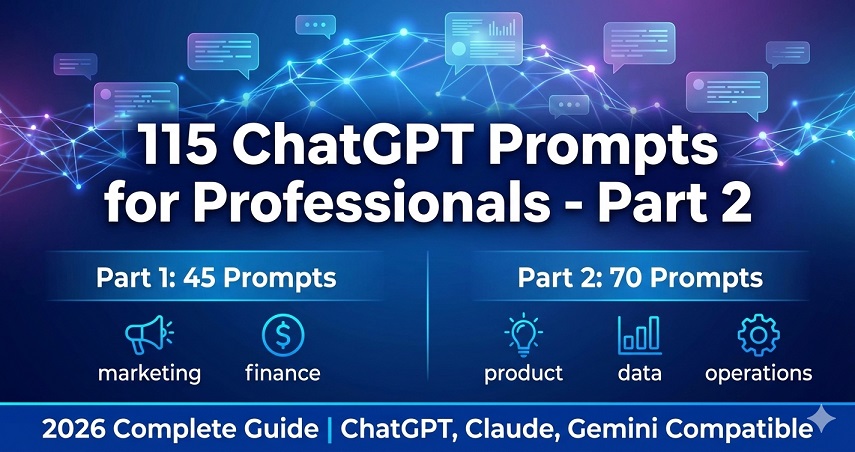 ChatGPT Prompts for Professionals Part 2 - 70 Advanced AI Templates for Business Marketing Finance Product Management 2026